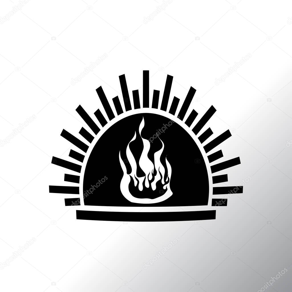 Fireplace flat icon vector illustration