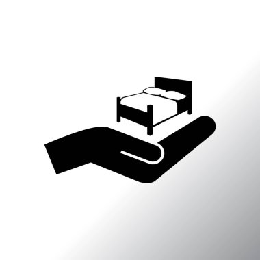 Yatak ve el simgesi