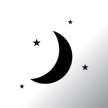 Moon and stars flat icon clipart