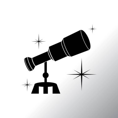Teleskop düz simgesi