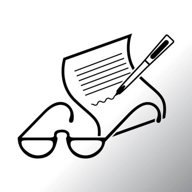 Gözlük ile belge simgesi