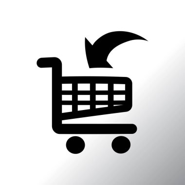 Alışveriş arabasının düz simgesi