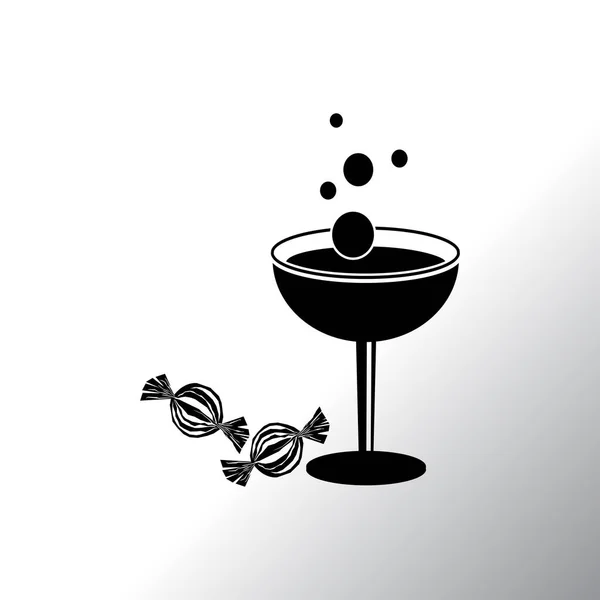 酒和糖果图标 — 图库矢量图片