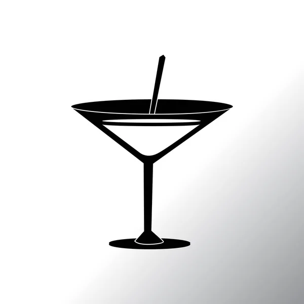 Cocktailflache Ikone — Stockvektor