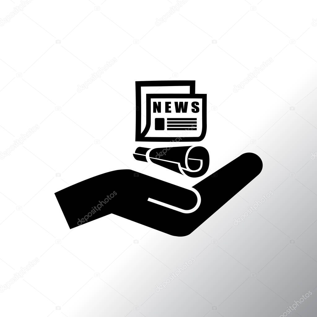 Newspaper in hand icon