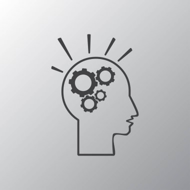 baş ve cogwheels simgesi