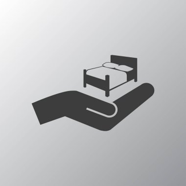 Yatak ve el simgesi