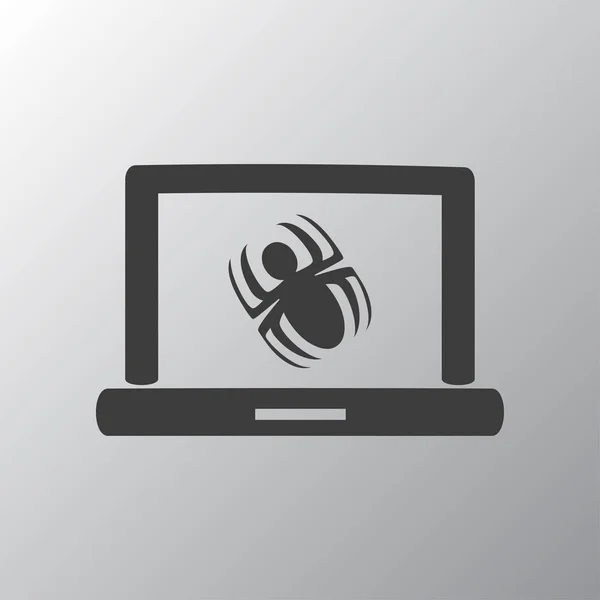 Laptop está infectado por malware — Vector de stock