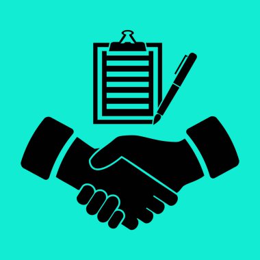 Denetim listesi ve el sıkışma simgesi