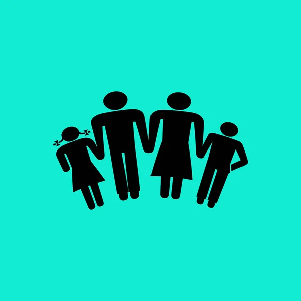 Silhouet familie pictogram — Stockvector