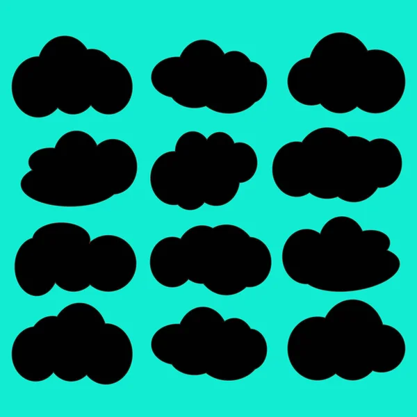 Conjunto de iconos de nubes — Vector de stock