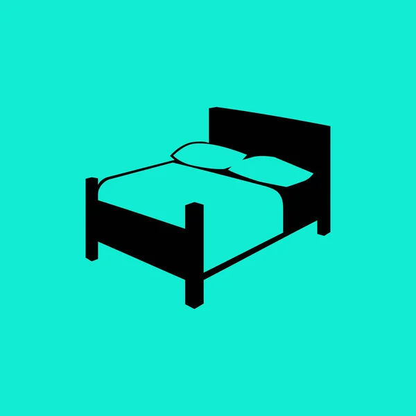 Bed flat ikonen — Stock vektor