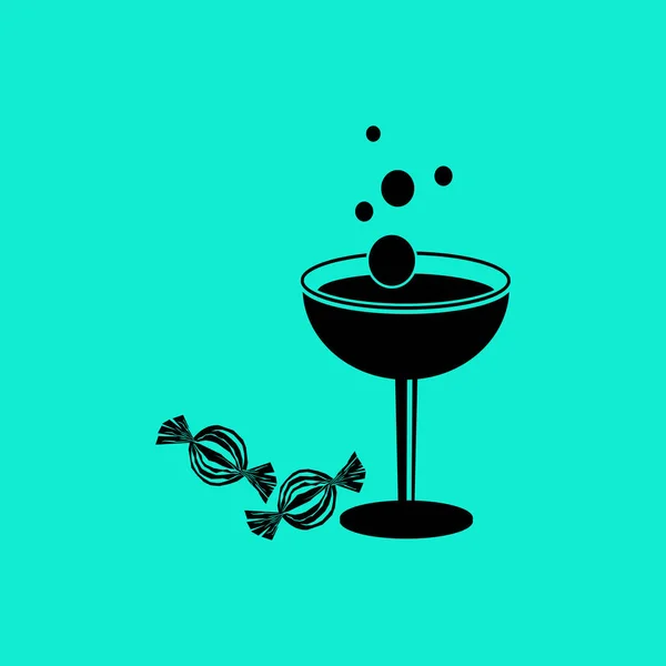 Bonbons sucrés et icône boisson — Image vectorielle