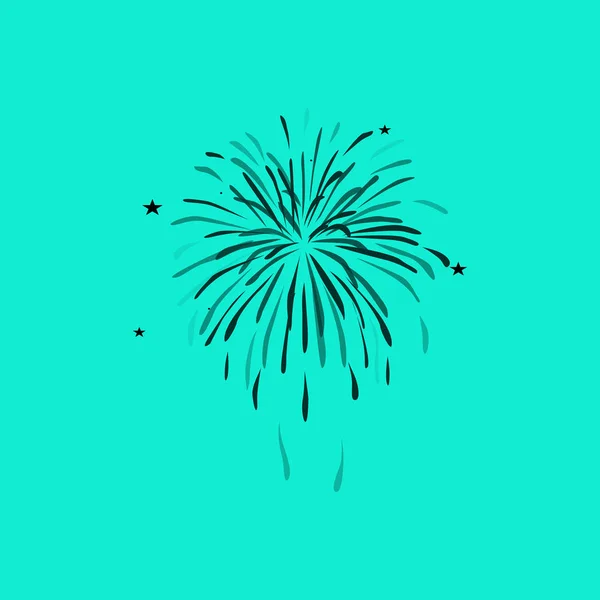 Fuochi d'artificio icona piatta — Vettoriale Stock