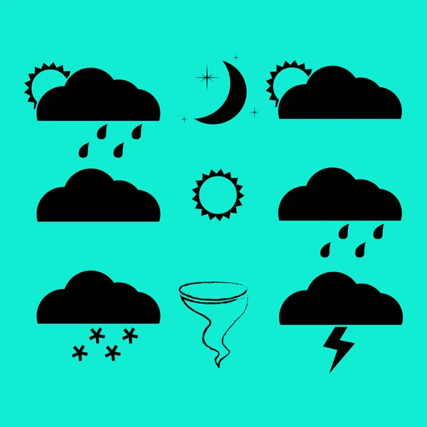 Weather Web Icons Set — Stock Vector
