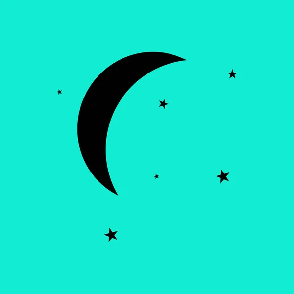 Icono Luna & estrellas — Vector de stock