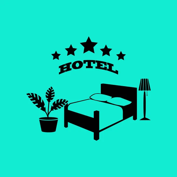 Hotel platte pictogram — Stockvector