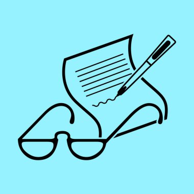 Gözlük ve Not simgesi