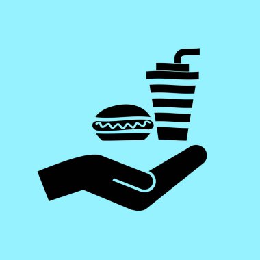 Burger ve içecek el simgesi