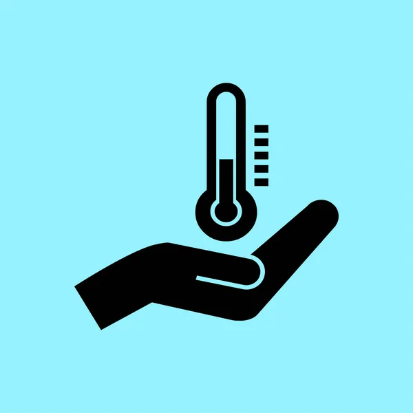Termômetro na mão ícone —  Vetores de Stock