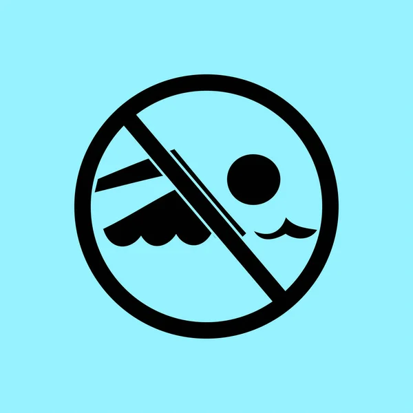 No swimming icon — Stock Vector