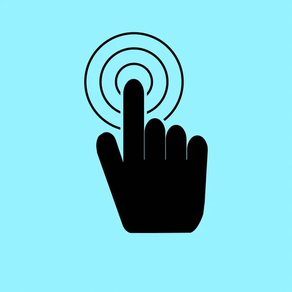 Hand mit einem Knopfsymbol — Stockvektor