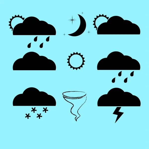 Weather Web Icons Set — Stock Vector