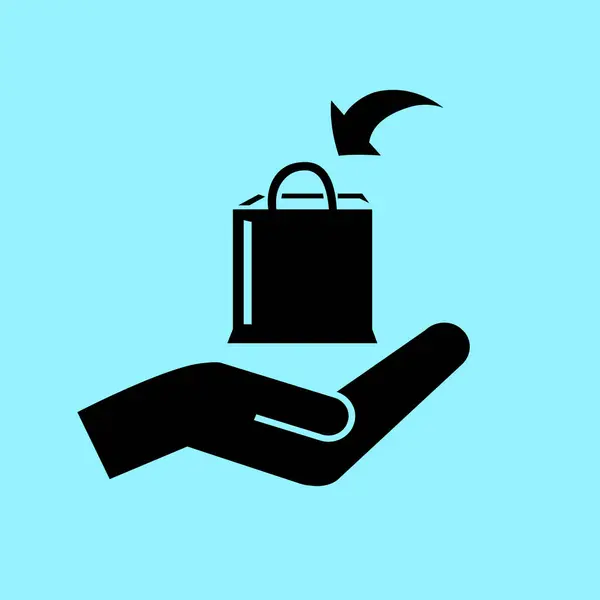 Shopping väska i handikonen — Stock vektor