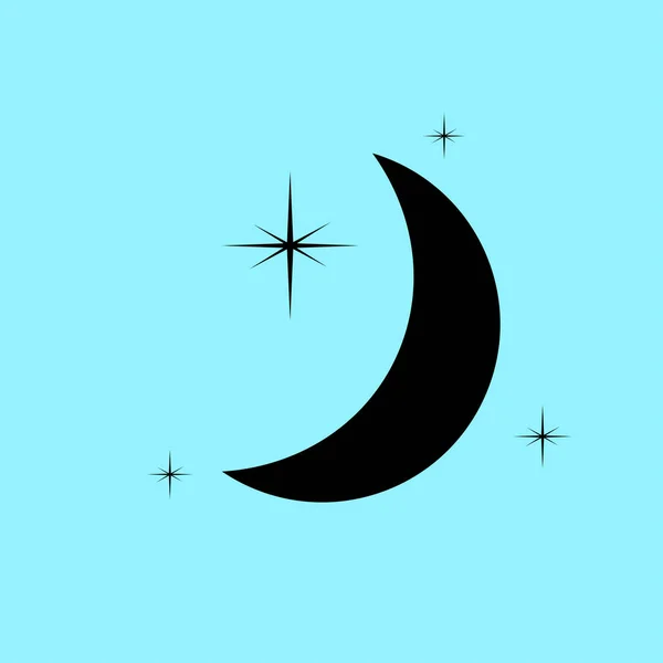 Icono Luna y estrellas — Vector de stock