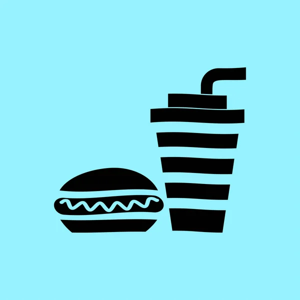 Burger and drink icon — Stock Vector