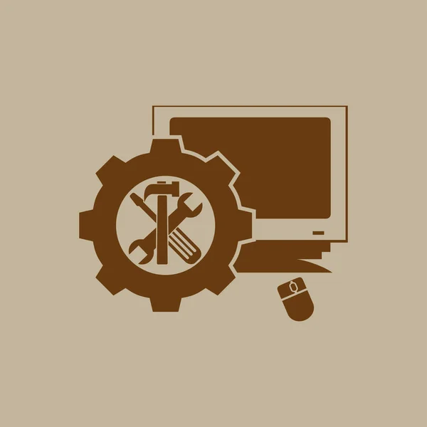 Computer-Reparatur-Symbol — Stockvektor