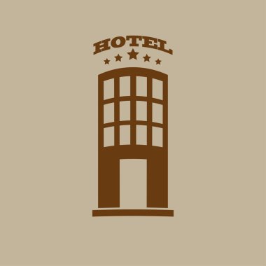 Hotel düz simgesi