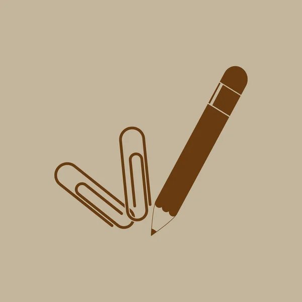 Εικονίδιο pensil και συνδετήρες — Διανυσματικό Αρχείο