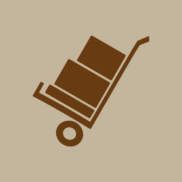 Chariot à main icône plate — Image vectorielle