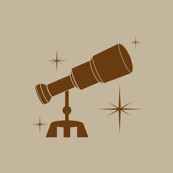 Telescope flat icon — Stock Vector