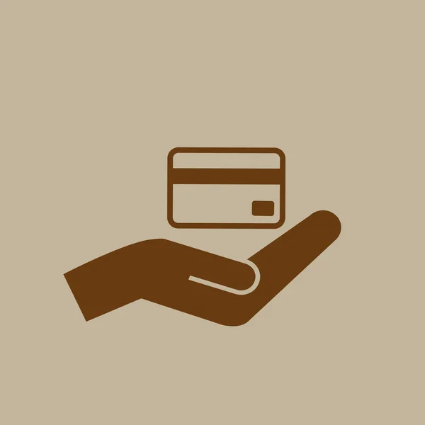 Πιστωτική κάρτα στο χέρι εικονίδιο — Διανυσματικό Αρχείο