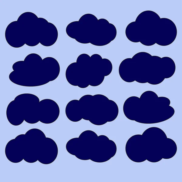 Wolkensymbole gesetzt — Stockvektor