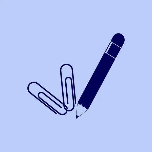 Stift und Heftklammern Symbol — Stockvektor
