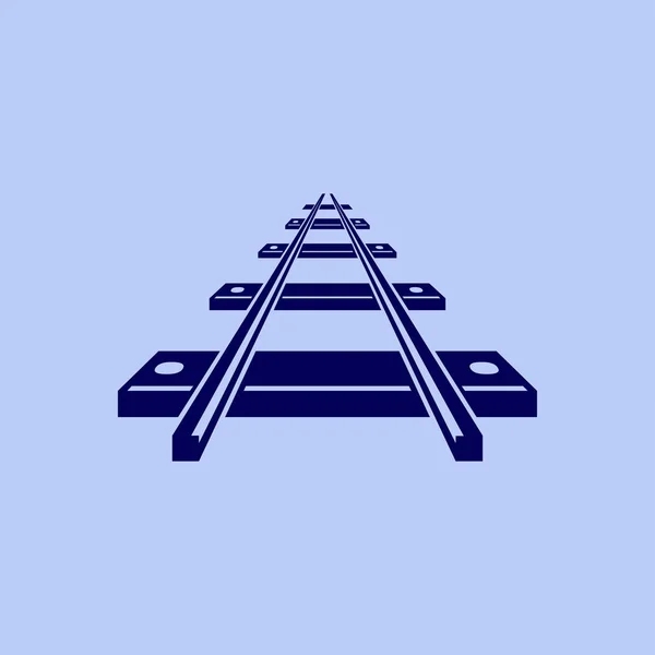 Ícone plano da estrada de ferro — Vetor de Stock