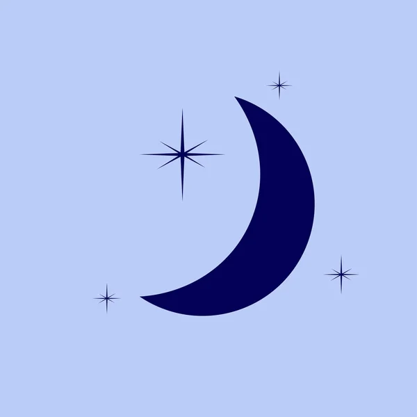 Lua & ícone de estrelas —  Vetores de Stock
