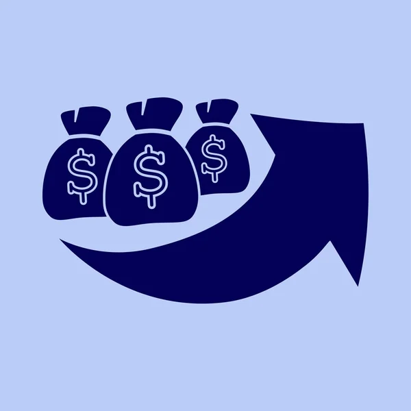 Ikona uprawiane wykres Moneybags — Wektor stockowy