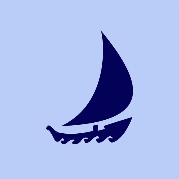 Ícone de barco plana — Vetor de Stock