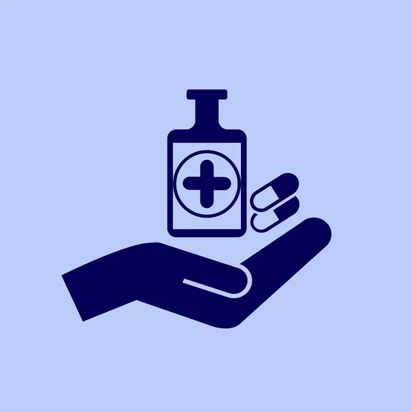 Medicinec e ícone da mão —  Vetores de Stock