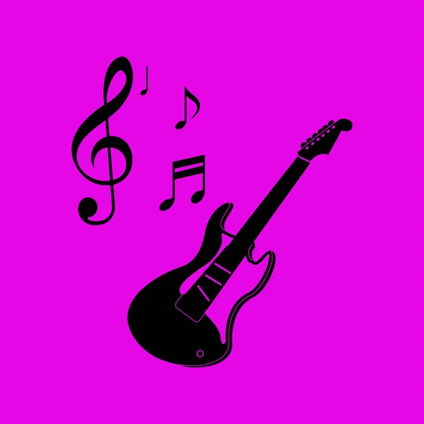 Icono plano de guitarra — Vector de stock