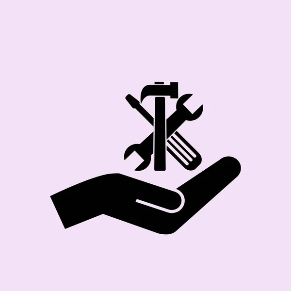 Tools  in hand icon — Stock Vector