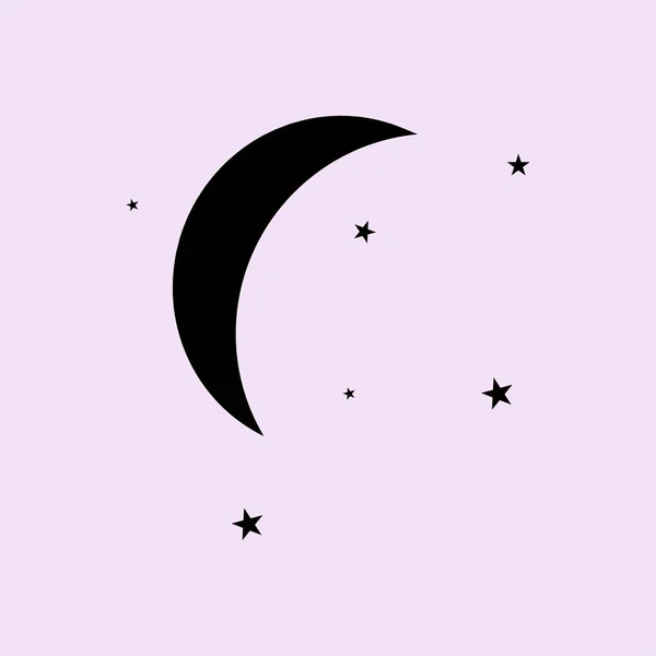 Moon & stars icon — Stock Vector