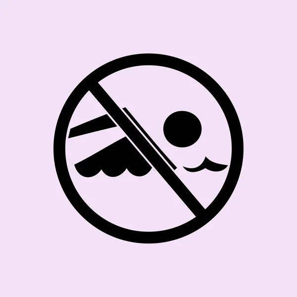 No swimming sign — Stock Vector