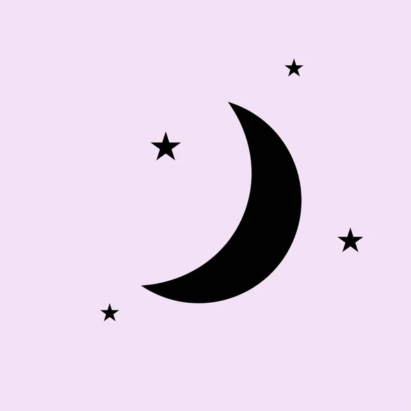 Moon & stars icon — Stock Vector