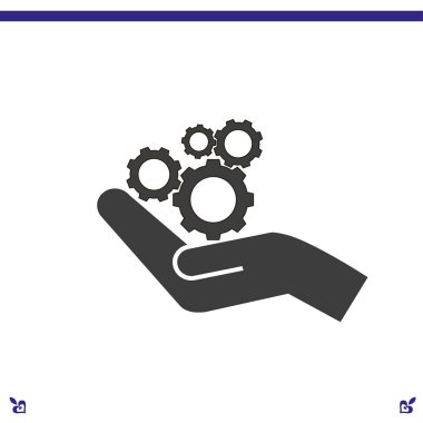 Cogwheels düz simgesi