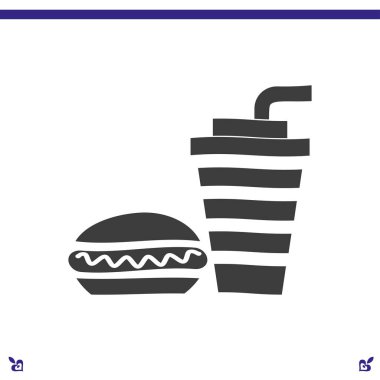 Burger ve içki simgesi